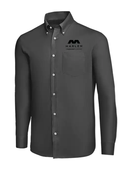 Brooks Brothers Dark Grey Wrinkle-Free Stretch Nailhead Shirt w/Marlen Logo