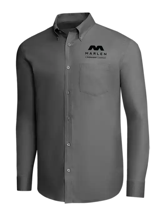 Brooks Brothers Dark Grey Wrinkle-Free Stretch Pinpoint Shirt w/Marlen Logo