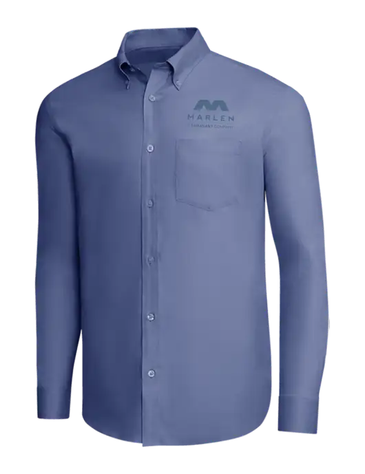 Brooks Brothers Light Navy Wrinkle-Free Stretch Pinpoint Shirt w/Marlen Logo