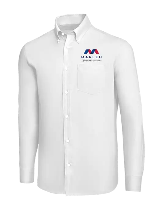 Brooks Brothers White Wrinkle-Free Stretch Nailhead Shirt w/Marlen Logo