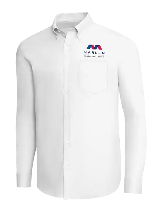 Brooks Brothers White Wrinkle-Free Stretch Pinpoint Shirt w/Marlen Logo