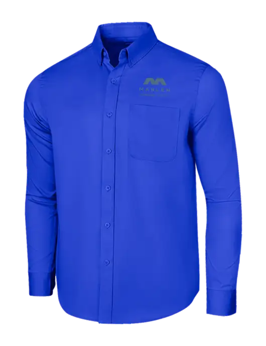 Long Sleeve Dark Royal Superpro React Twill Shirt w/Marlen Logo