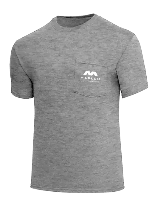Core Blend Medium Grey Heather Pocket T-Shirt w/Marlen Logo