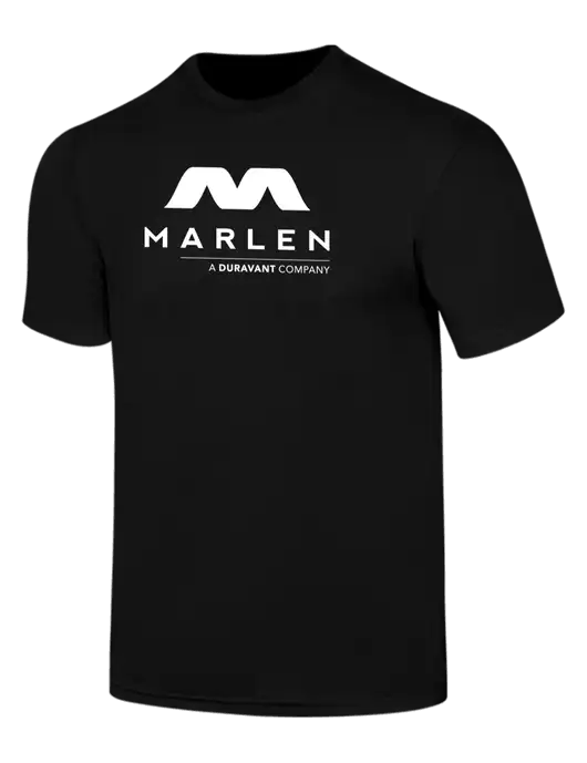 Simply Soft Black 4.5oz  Poly/Combed Ring Spun Cotton T-Shirt w/Marlen Logo