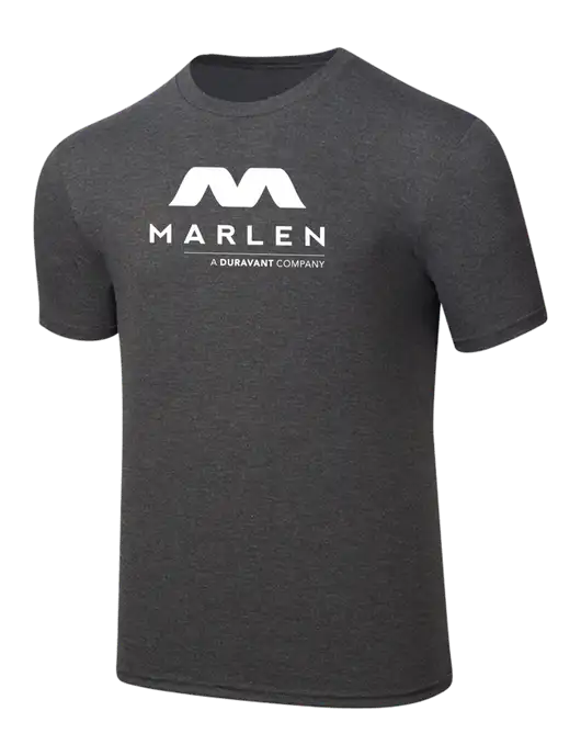 Simply Soft Heathered Charcoal 4.5oz  Poly/Combed Ring Spun Cotton T-Shirt w/Marlen Logo