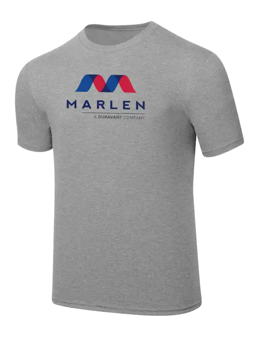 Simply Soft Heathered Light Grey 4.5oz  Poly/Combed Ring Spun Cotton T-Shirt w/Marlen Logo