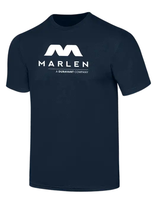 Simply Soft Navy 4.5oz  Poly/Combed Ring Spun Cotton T-Shirt w/Marlen Logo