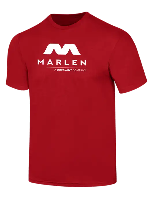 Simply Soft Red 4.5oz  Poly/Combed Ring Spun Cotton T-Shirt w/Marlen Logo