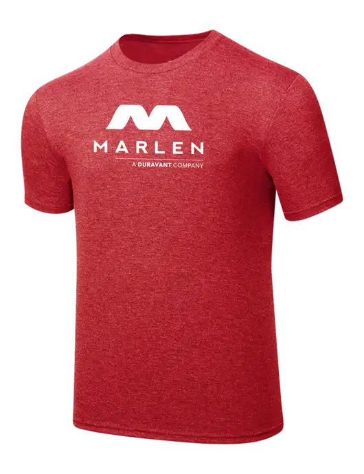 Simply Soft Red Frost 4.5oz  Poly/Combed Ring Spun Cotton T-Shirt w/Marlen Logo