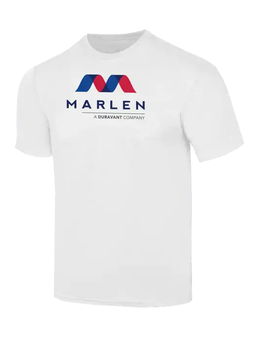 Simply Soft White 4.5oz  Poly/Combed Ring Spun Cotton T-Shirt w/Marlen Logo