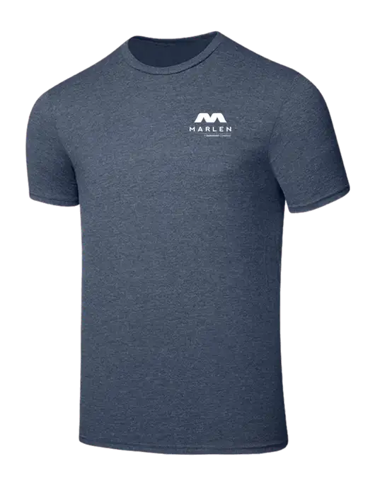Seriously Soft Heathered Navy T-Shirt w/Marlen Logo