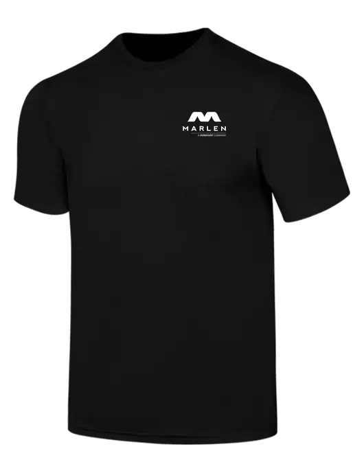 Simply Soft Black 4.5oz  Poly/Combed Ring Spun Cotton T-Shirt w/Marlen Logo