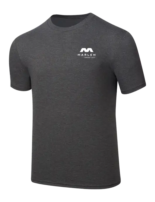 Simply Soft Heathered Charcoal 4.5oz  Poly/Combed Ring Spun Cotton T-Shirt w/Marlen Logo