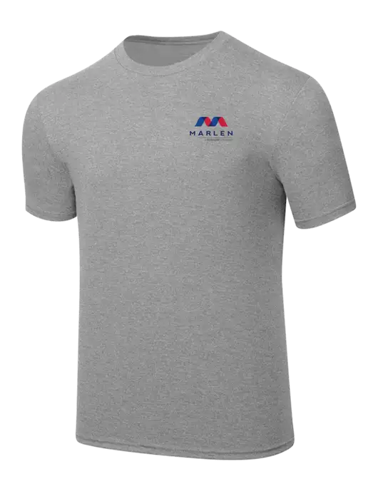 Simply Soft Heathered Light Grey 4.5oz  Poly/Combed Ring Spun Cotton T-Shirt w/Marlen Logo