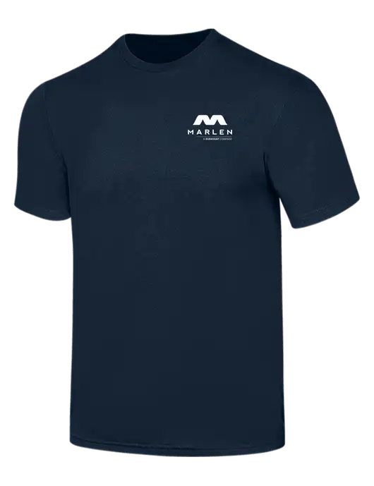Simply Soft Navy 4.5oz  Poly/Combed Ring Spun Cotton T-Shirt w/Marlen Logo