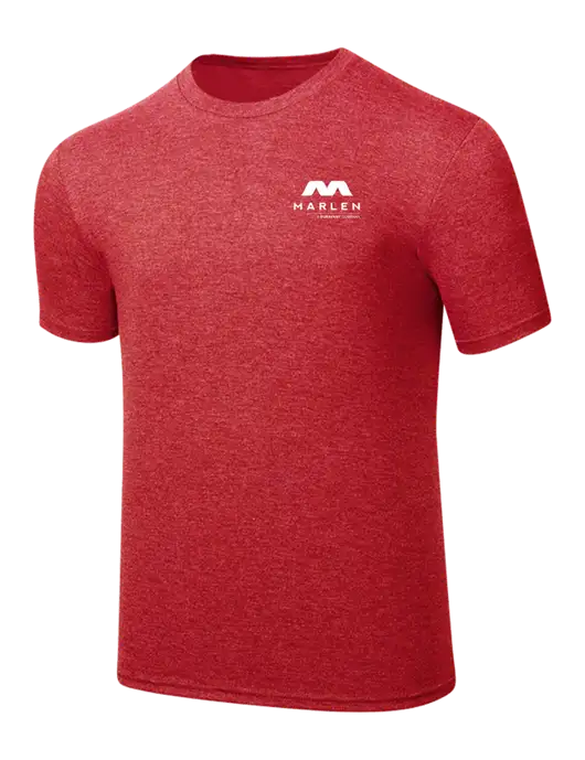 Simply Soft Red Frost 4.5oz  Poly/Combed Ring Spun Cotton T-Shirt w/Marlen Logo