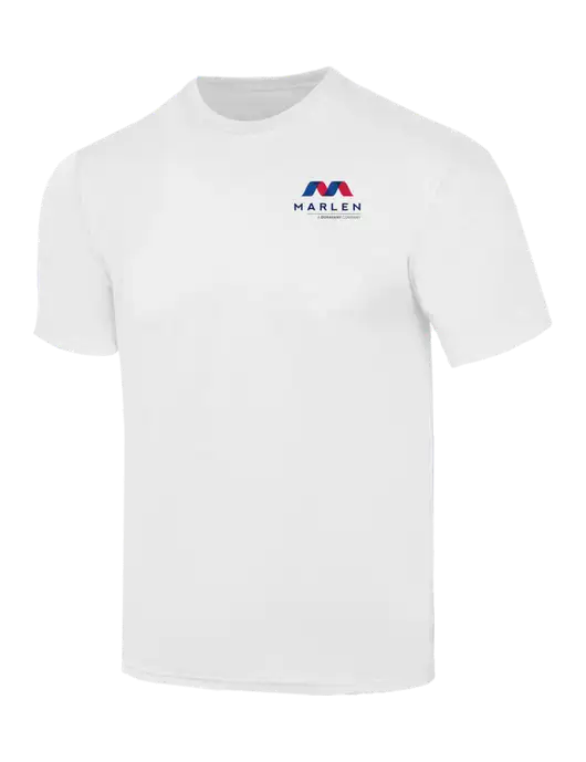 Simply Soft White 4.5oz  Poly/Combed Ring Spun Cotton T-Shirt w/Marlen Logo
