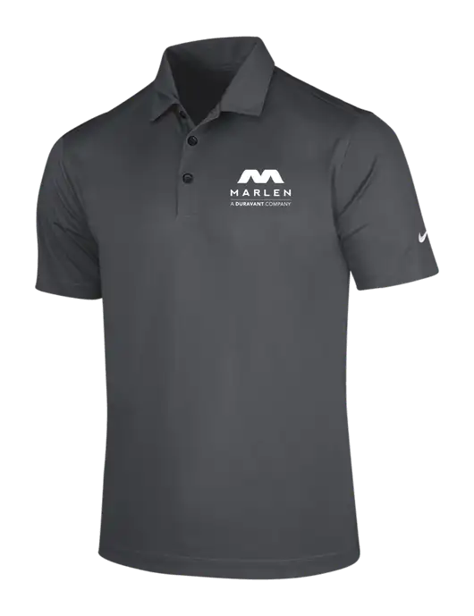 NIKE Dark Grey Dri-Fit Vertical Mesh Polo w/Marlen Logo