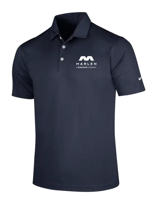 NIKE Dark Navy Dri-Fit Vertical Mesh Polo w/Marlen Logo