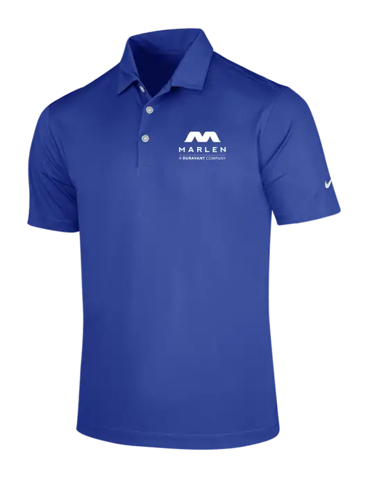 NIKE Dark Royal Dri-Fit Vertical Mesh Polo w/Marlen Logo