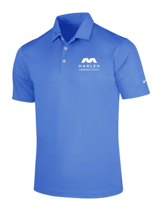 NIKE Light Royal Blue Dri-Fit Vertical Mesh Polo w/Marlen Logo