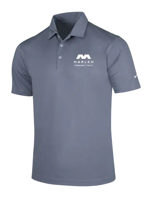 NIKE Medium Grey Dri-Fit Vertical Mesh Polo w/Marlen Logo