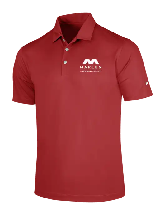 NIKE Red Dri-Fit Vertical Mesh Polo w/Marlen Logo