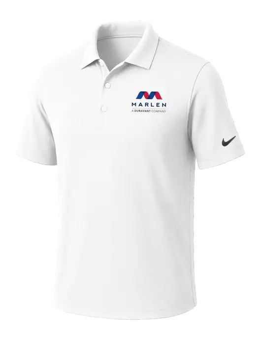 NIKE White Dri-Fit Micro Pique Polo w/Marlen Logo