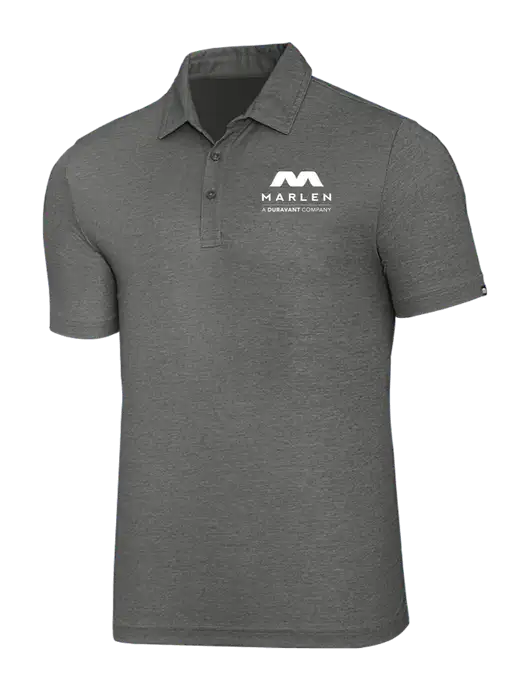 TravisMathew Grey Heather Oceanside Polo w/Marlen Logo