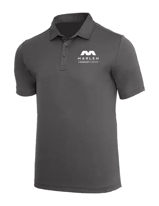 TravisMathew Med Dark Grey Coto Performance Polo w/Marlen Logo