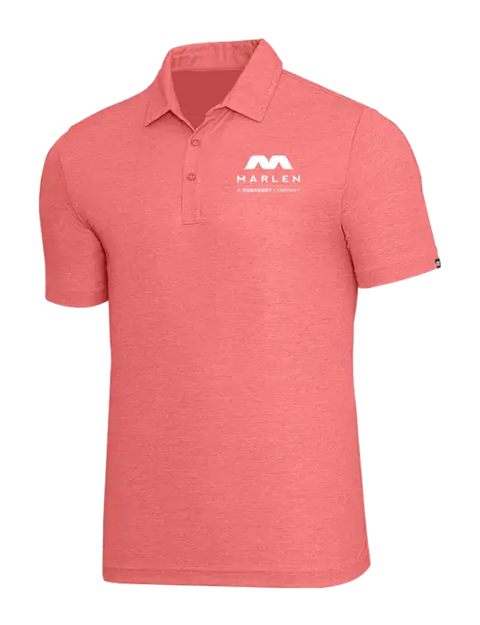 TravisMathew Red Heather Oceanside Polo w/Marlen Logo