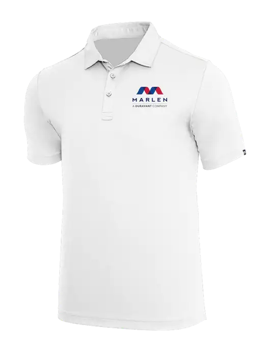 TravisMathew White Coto Performance Polo w/Marlen Logo