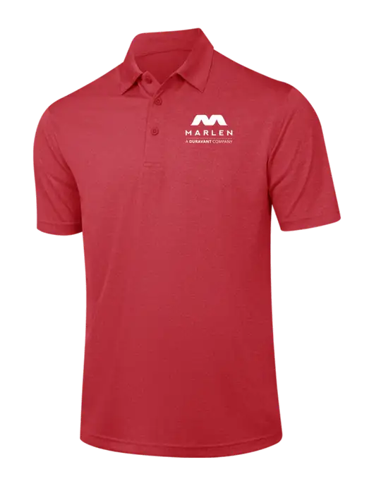 Red Heather Contender Polo w/Marlen Logo