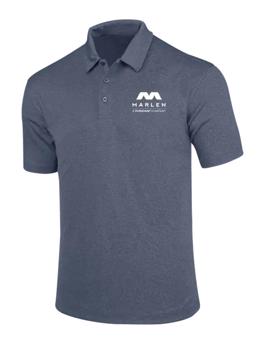 True Navy Trace Heather Polo w/Marlen Logo
