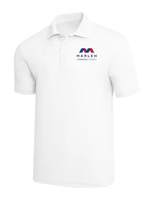White PosiCharge RacerMesh Polo w/Marlen Logo
