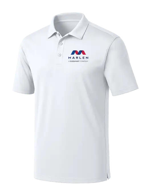White Silk Touch Performance Polo w/Marlen Logo