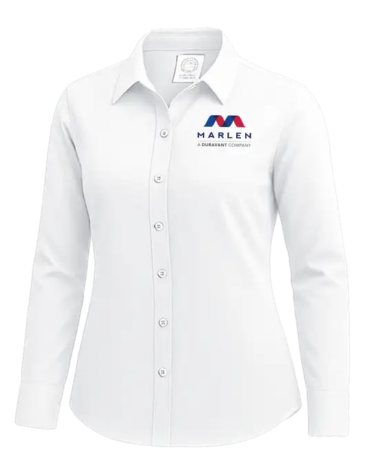 Brooks Brothers Womens White Wrinkle-Free Stretch Nailhead Shirt w/Marlen Logo