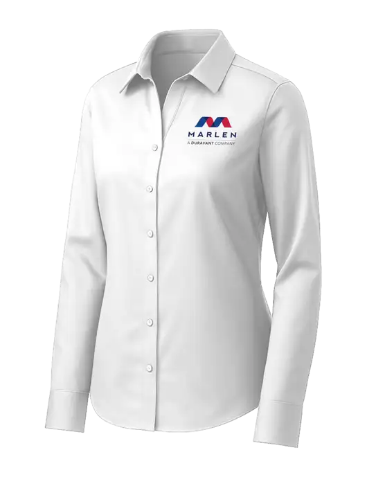 Brooks Brothers Womens White Wrinkle-Free Stretch Pinpoint Shirt w/Marlen Logo