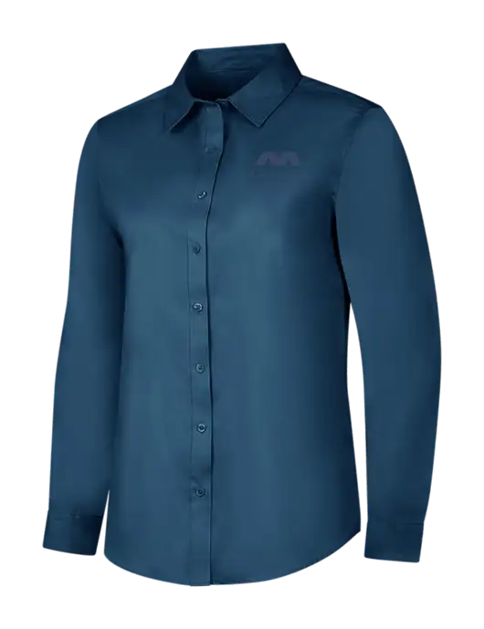 Light Navy Womens Long Sleeve Superpro React Twill Shirt w/Marlen Logo