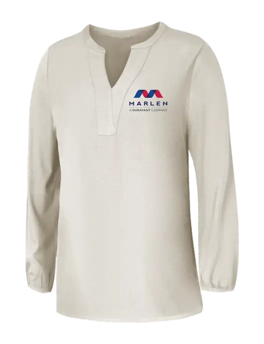 Mercer+Mettle Womens Ivory Stretch Crepe 3/4 Sleeve Blouse w/Marlen Logo