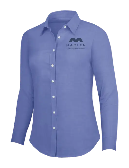 Navy Womens SuperPro Oxford Shirt w/Marlen Logo