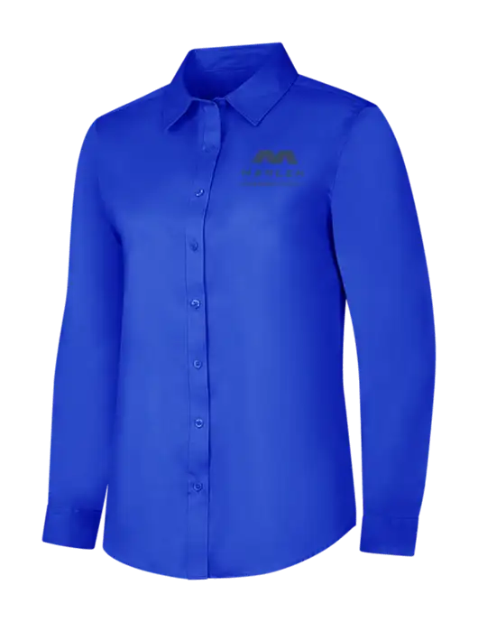 Womens Long Sleeve Dark Royal Superpro React Twill Shirt w/Marlen Logo