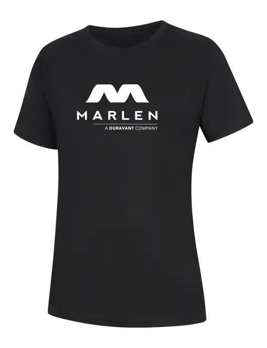 Womens Black Core Blend Tee w/Marlen Logo