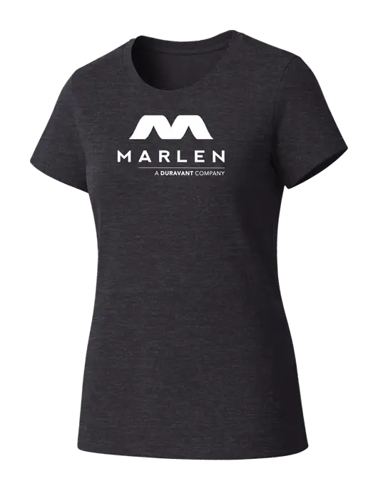 Womens Seriously Soft Heathered Charcoal T-Shirt w/Marlen Logo