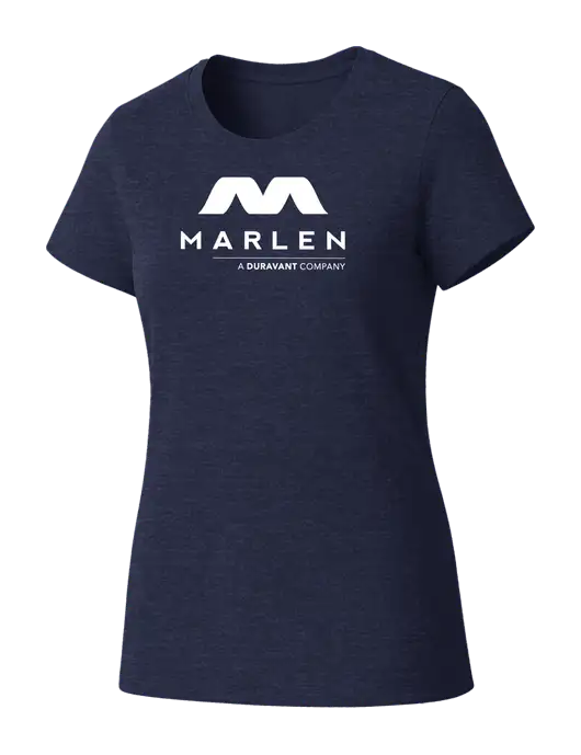 Womens Seriously Soft Heathered Navy T-Shirt w/Marlen Logo
