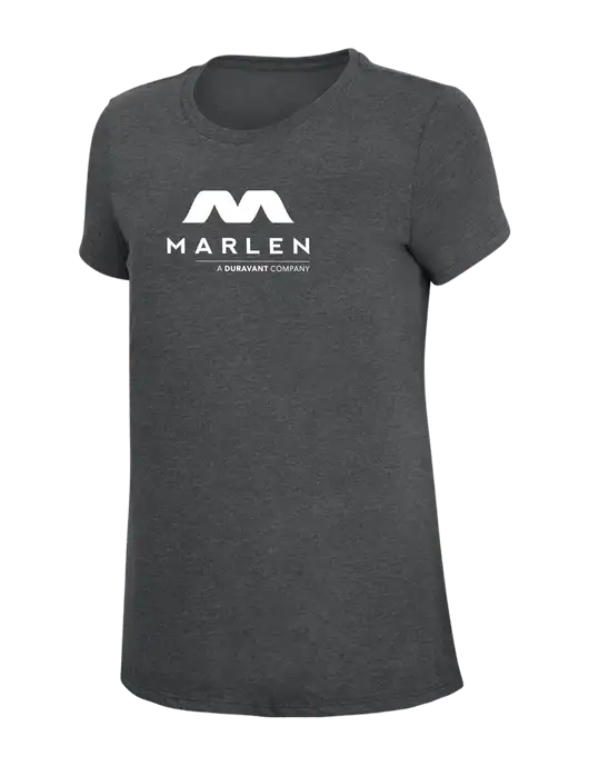 Womens Simply Soft Charcoal 4.5oz Poly/Combed Ring Spun Cotton T-Shirt w/Marlen Logo