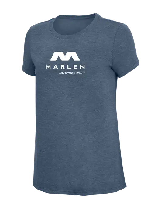 Womens Simply Soft Navy Frost 4.5oz  Poly/Combed Ring Spun Cotton T-Shirt w/Marlen Logo