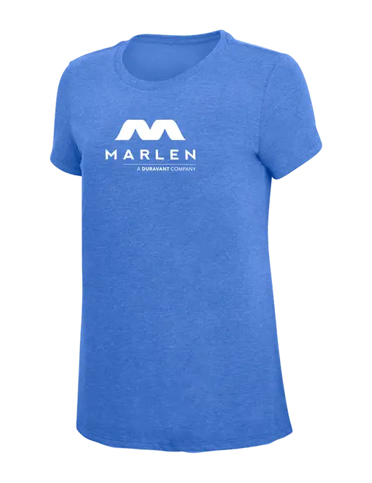 Womens Simply Soft Royal Frost 4.5oz  Poly/Combed Ring Spun Cotton T-Shirt w/Marlen Logo