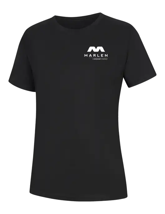 Womens Black Core Blend Tee w/Marlen Logo