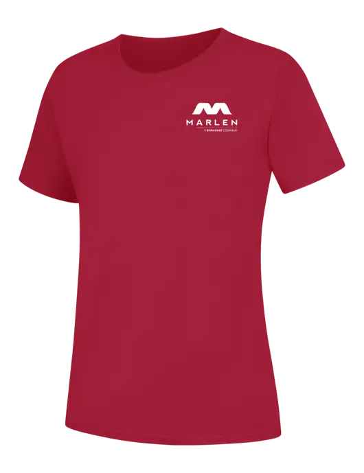 Womens Red Core Blend Tee w/Marlen Logo